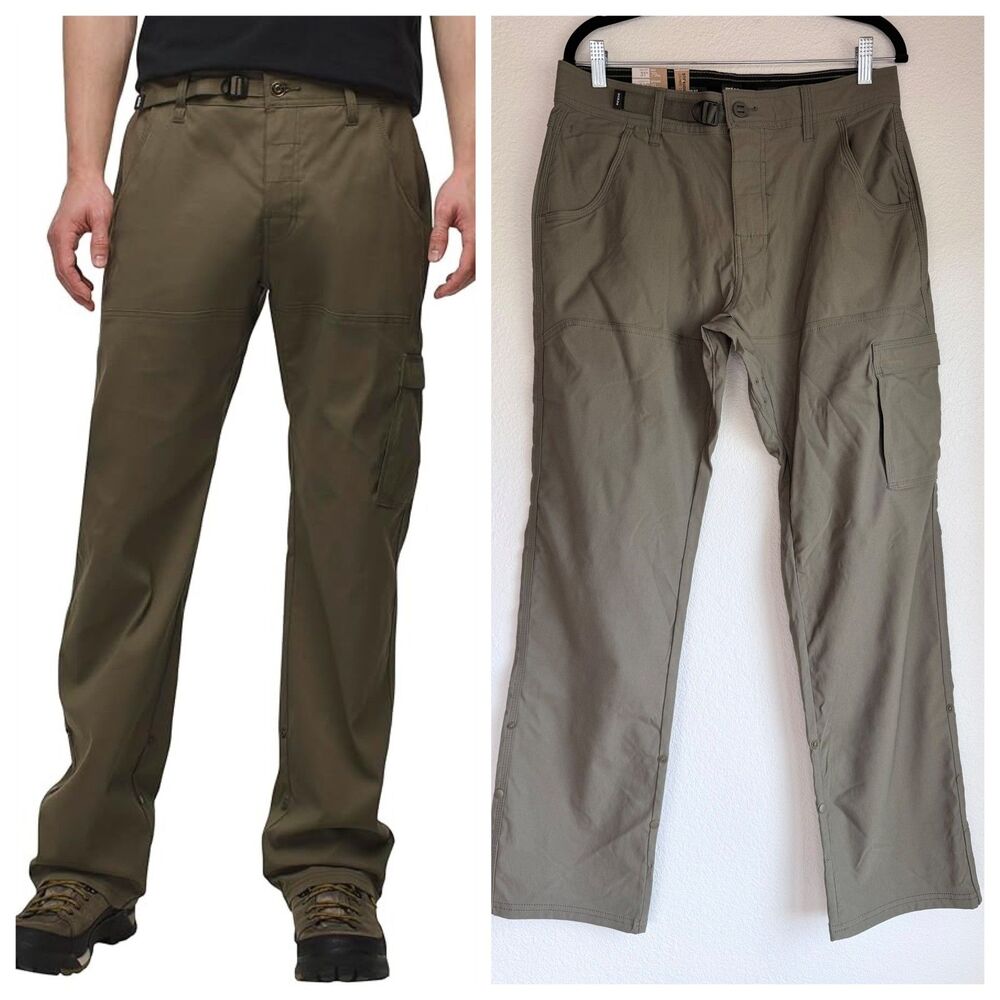 NEW prAna Men's Hiking Outdoors Stretch Zion Pant II in Slate Green Size 31W 32L